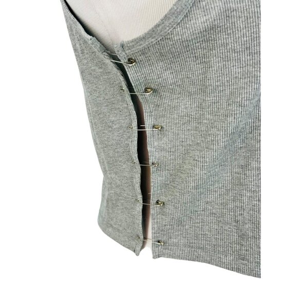 NWOT RARE Akira Gray & Silver Shimmering 3D  "Tasty" & Safety-Pinned Sides Sexy - Picture 7 of 15